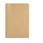 Carnet A5 à couverture souple issue en partie d'écorce de noix de coco couleur marron clair vue frontale