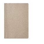 Carnet A5 écologique à couverture souple en lin couleur gris clair vue frontale