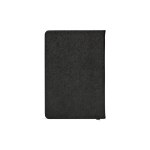 Carnet A5 à couverture rigide en cuir synthétique recyclé avec deux poches couleur noir vue arrière