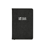 Carnet A5 à couverture rigide en cuir synthétique recyclé avec deux poches vue principale