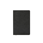 Carnet A5 à couverture souple en cuir synthétique écologique avec pages à points couleur noir vue frontale