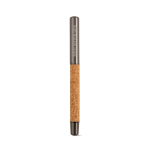 Stylo-bille en liège et acier inoxydable recyclé à écriture fluide, encre bleue couleur argenté brillant