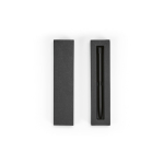 Stylo en aluminium recyclé à bouton-poussoir magnétique, encre noire couleur noir troisième vue