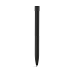Stylo en aluminium recyclé à bouton-poussoir magnétique, encre noire couleur noir vue arrière