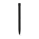 Stylo en aluminium recyclé à bouton-poussoir magnétique, encre noire couleur noir vue frontale
