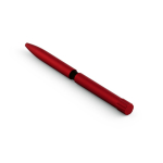 Stylo en aluminium recyclé à bouton-poussoir magnétique, encre noire couleur rouge deuxième vue