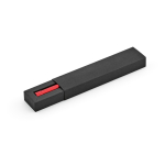 Stylo en aluminium recyclé à bouton-poussoir magnétique, encre noire couleur rouge cinquière vue