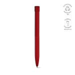 Stylo en aluminium recyclé à bouton-poussoir magnétique, encre noire couleur rouge