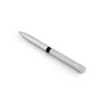 Stylo en aluminium recyclé à bouton-poussoir magnétique, encre noire couleur argenté deuxième vue