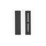Stylo en aluminium recyclé à bouton-poussoir magnétique, encre noire couleur argenté troisième vue