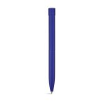 Stylo en aluminium recyclé à bouton-poussoir magnétique, encre noire couleur bleu marine vue arrière
