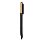 Stylo en aluminium recyclé et bambou à encre bleue Dokumental® couleur noir