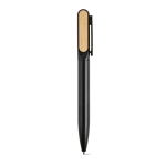 Stylo en aluminium recyclé et bambou à encre bleue Dokumental® couleur noir deuxième vue