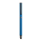Stylo en acier inoxydable recyclé à encre noire Dokumental® couleur bleu quatrième vue