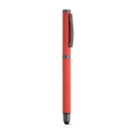 Stylo en acier inoxydable recyclé à encre noire Dokumental® couleur rouge