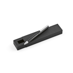 Stylo en aluminium recyclé avec mécanisme rotatif, encre noire couleur noir quatrième vue