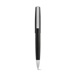 Stylo en aluminium recyclé avec mécanisme rotatif, encre noire couleur noir vue frontale