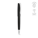 Stylo en aluminium recyclé avec mécanisme rotatif, encre noire couleur noir