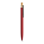 Stylo en aluminium recyclé et RPET à encre bleue Dokumental® couleur bordeaux