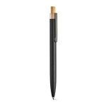Stylo en aluminium recyclé et RPET à encre bleue Dokumental® couleur noir