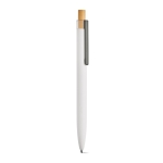 Stylo en aluminium recyclé et RPET à encre bleue Dokumental® couleur blanc