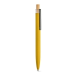 Stylo en aluminium recyclé et RPET à encre bleue Dokumental® couleur jaune