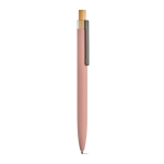 Stylo en aluminium recyclé et RPET à encre bleue Dokumental® couleur rose