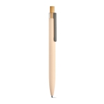 Stylo en aluminium recyclé et RPET à encre bleue Dokumental® couleur champagne
