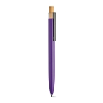 Stylo en aluminium recyclé et RPET à encre bleue Dokumental® couleur violet
