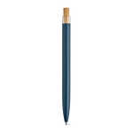 Stylo en aluminium recyclé et RPET à encre bleue Dokumental® couleur bleu marine quatrième vue