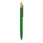 Stylo en aluminium recyclé et RPET à encre bleue Dokumental® couleur vert foncé