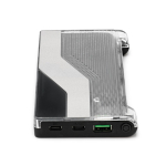 Batterie externe en plastique recyclé avec écran LED 10.000 mAh couleur noir quatrième vue