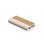 Batterie externe en liège et fibre de blé avec port type-C 10 000 mAh couleur naturel