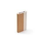 Batterie externe en liège et fibre de blé avec port type-C 10 000 mAh couleur naturel deuxième vue