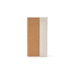 Batterie externe en liège et fibre de blé avec port type-C 10 000 mAh couleur naturel vue frontale