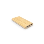 Batterie externe écologique en bambou avec port de type-C 10 000 mAh couleur naturel