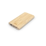 Batterie externe écologique en bambou avec port de type-C 10 000 mAh couleur naturel deuxième vue