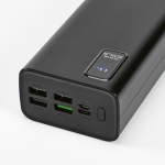 Batterie externe avec écran indicateur de batterie 30 000 mAh couleur noir troisième vue