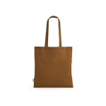 Sac de courses en coton recyclé à anses longues 140 g/m² couleur marron