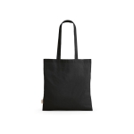 Sac de courses en coton recyclé à anses longues 140 g/m² couleur noir
