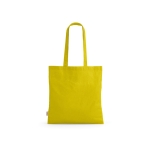 Sac de courses en coton recyclé à anses longues 140 g/m² couleur jaune