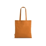 Sac de courses en coton recyclé à anses longues 140 g/m² couleur orange