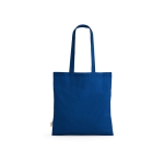 Sac de courses en coton recyclé à anses longues 140 g/m² couleur bleu roi