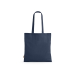 Sac de courses en coton recyclé à anses longues 140 g/m² couleur bleu marine