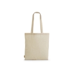 Sac de courses en coton recyclé à anses longues 140 g/m² couleur naturel