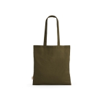 Sac de courses en coton recyclé à anses longues 140 g/m² couleur vert militaire