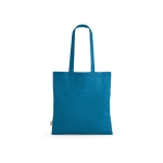 Sac de courses en coton recyclé à anses longues 140 g/m² couleur bleu ciel