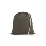 Sac à dos à cordons écologique en coton recyclé et RPET 140 g/m² couleur gris