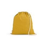 Sac à dos à cordons écologique en coton recyclé et RPET 140 g/m² couleur jaune