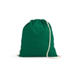 Sac à dos à cordons écologique en coton recyclé et RPET 140 g/m² couleur vert